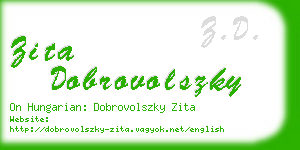 zita dobrovolszky business card
